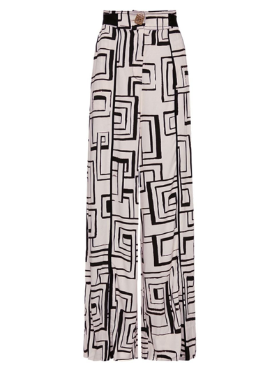 Shop Aje Women's Vortex Abstract-print Wide-leg Pants In Abstract Penrose