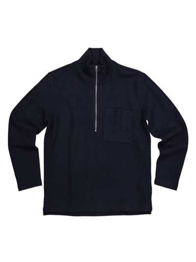 Shop Nn07 Men's Anders Wool Half-zip Sweater In Black