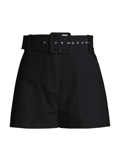 Shop Ramy Brook Women's Kasey Belted High-rise Shorts In Black