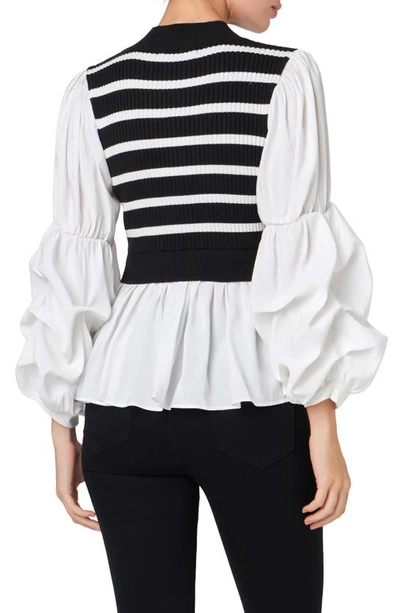 English Factory Combo Top In Black Stripe