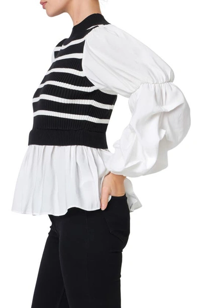 English Factory Combo Top In Black Stripe