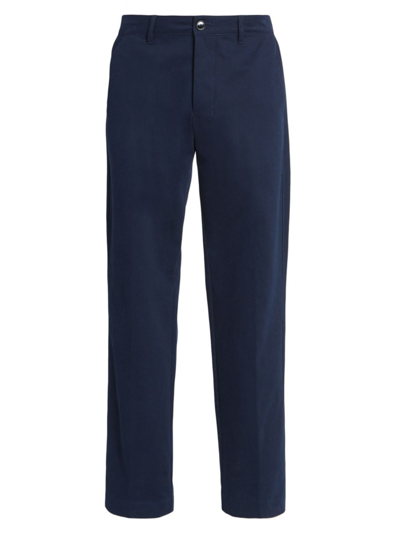 Shop Ami Alexandre Mattiussi Men's Straight-fit Cotton Trousers In Blue