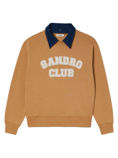 Shop Sandro Women's Club Sweatshirt In Natural