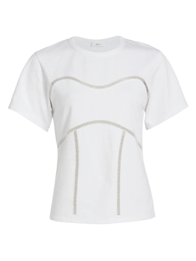 Shop A.l.c Women's Wes Open-stitch T-shirt In White