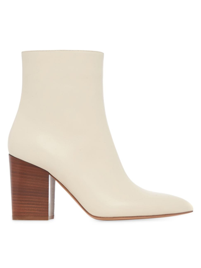 Shop Gabriela Hearst Women's Rio 75mm Leather Ankle Boots In Cream