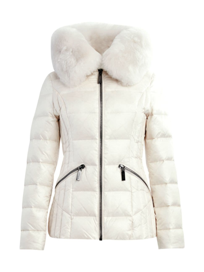 Shop Dawn Levy Women's Nikki Hooded Down Puffer Jacket In Cream