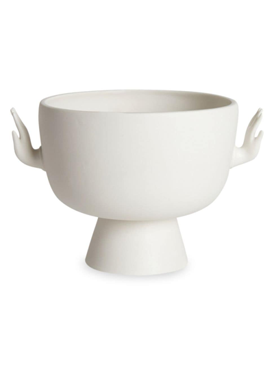 Shop Jonathan Adler Muse Eve Porcelain Pedestal Bowl In White