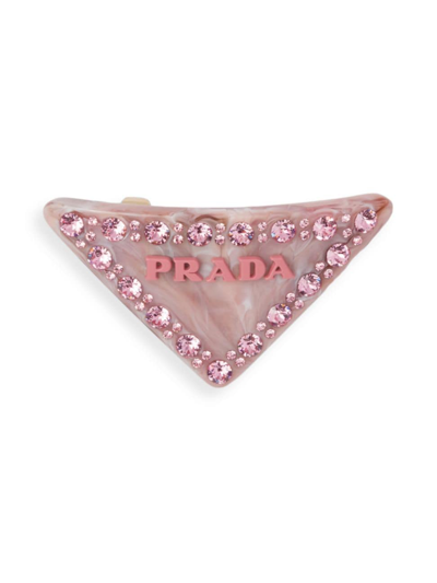 Shop Prada Women's Plexiglass Hair Clip In Pink