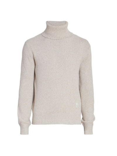 Shop Ami Alexandre Mattiussi Men's Cashmere Turtleneck Sweater In Champagne
