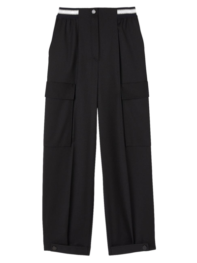 Shop Sandro Women's Wide-leg Cargo Pants In Black