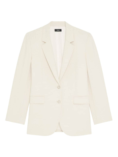 Shop Theory Women's Tailored Single-breasted Blazer In Rice