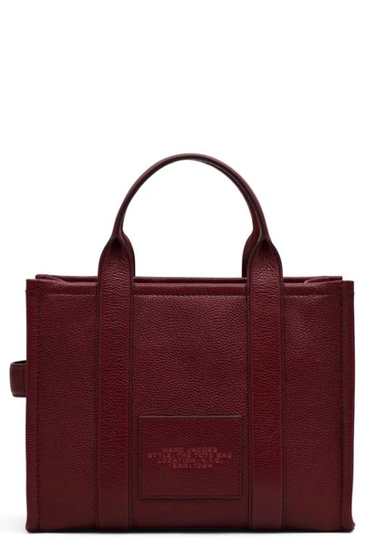 Shop Marc Jacobs The Leather Medium Tote Bag In Cherry