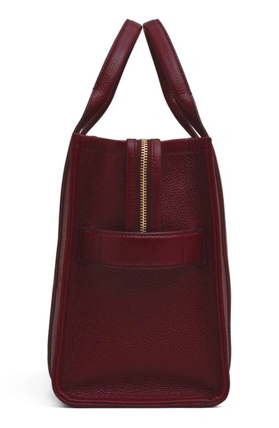 Shop Marc Jacobs The Leather Medium Tote Bag In Cherry