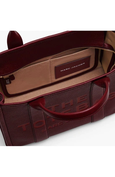 Shop Marc Jacobs The Leather Medium Tote Bag In Cherry