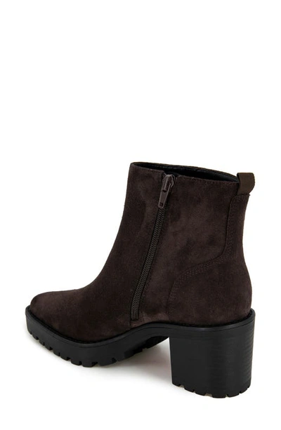 Shop Andre Assous Milla Leather Square-toe Bootie In Chocolate Suede