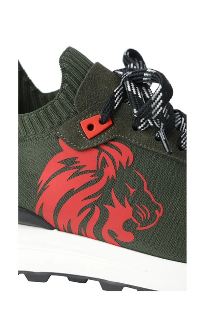 Shop Bruno Magli Dion Knit Sneaker In Military Green