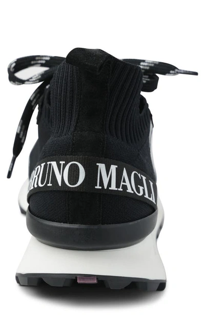Shop Bruno Magli Dion Knit Sneaker In Black