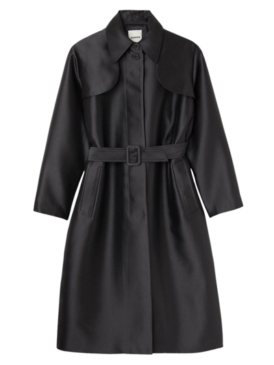 Shop Sandro Women's Satin-effect Trench Coat In Black