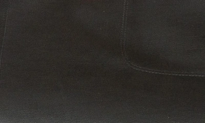 Shop Max Studio Faux Leather Short Sleeve Shirtdress In Black-black