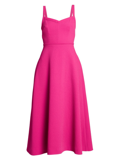 Shop Emilia Wickstead Women's Elvita V-neck Midi-dress In Hot Pink Neo
