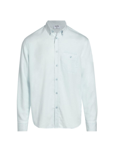 Shop Filippa K Men's Zachary Drapey Button-down Shirt In Ice Blue