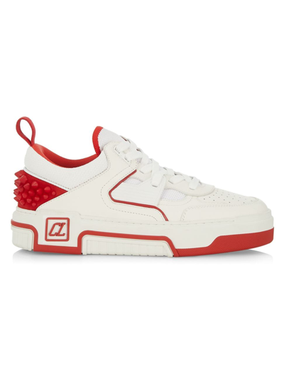 Shop Christian Louboutin Women's Astroloubi Leather Low-top Sneakers In White