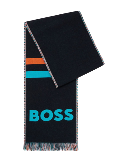 Shop Hugo Boss Men's Boss X Nfl Logo Scarf With Miami Dolphins In Black
