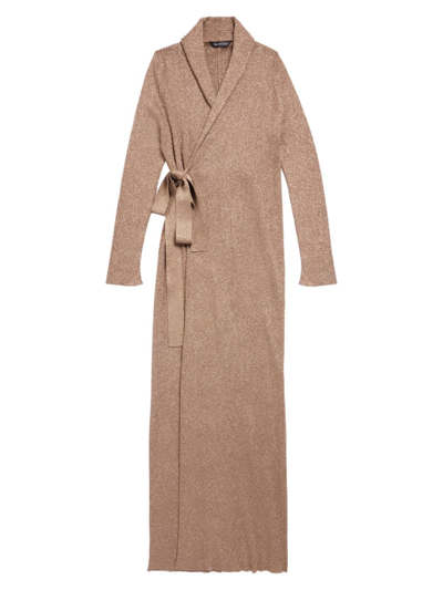 Shop Balenciaga Women's Wrap Maxi Dress In Gold
