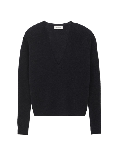 Shop Saint Laurent Women's Sweater In Alpaca In Black