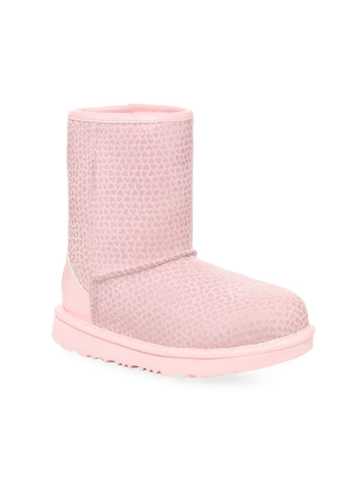 Shop Ugg Little Girl's & Girl's Classic Gel Hearts Boots In Pink