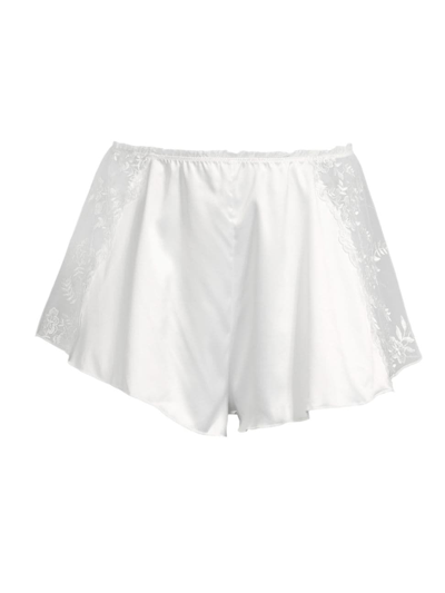 Shop Kat The Label Women's Riley Satin & Lace Shorts In Ivory