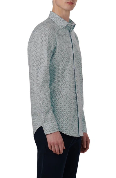 Bugatchi James Ooohcotton® Floral Button-up Shirt In Jade