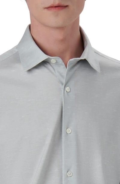 Bugatchi James Ooohcotton® Mélange Print Button-up Shirt In Platinum