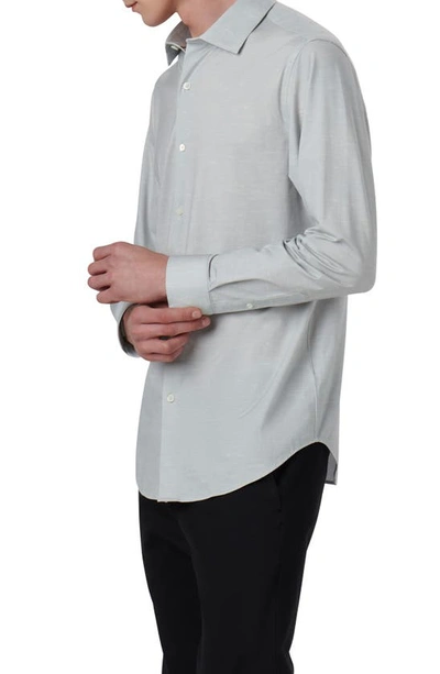 Bugatchi James Ooohcotton® Mélange Print Button-up Shirt In Platinum