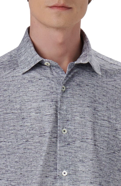 Bugatchi James Ooohcotton® Mélange Print Button-up Shirt In Navy