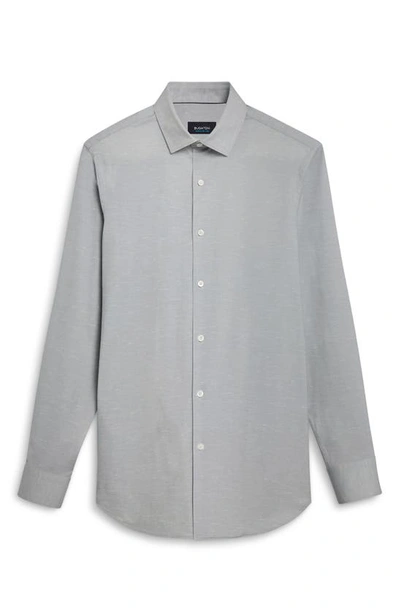 Bugatchi James Ooohcotton® Mélange Print Button-up Shirt In Platinum