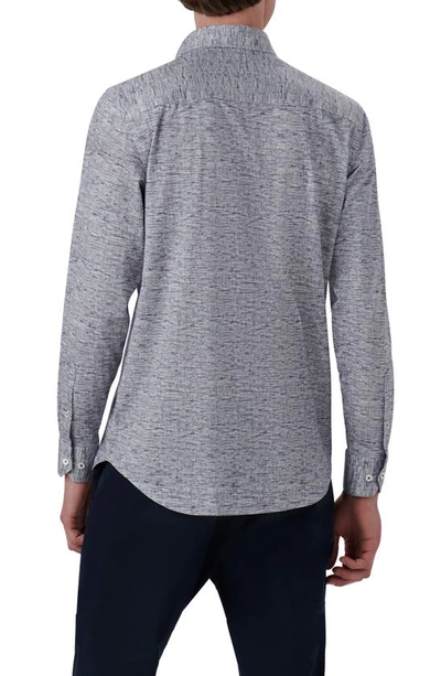Bugatchi James Ooohcotton® Mélange Print Button-up Shirt In Navy