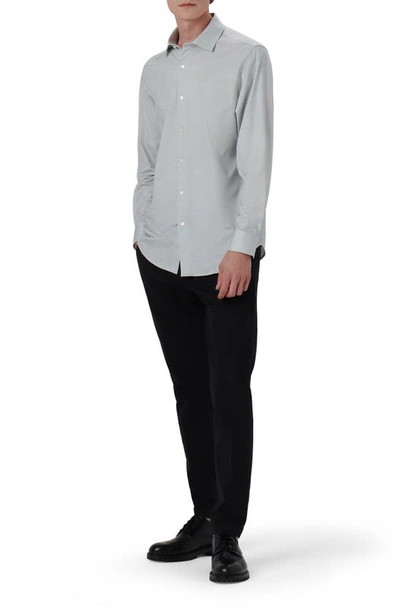 Shop Bugatchi James Ooohcotton® Mélange Print Button-up Shirt In Platinum