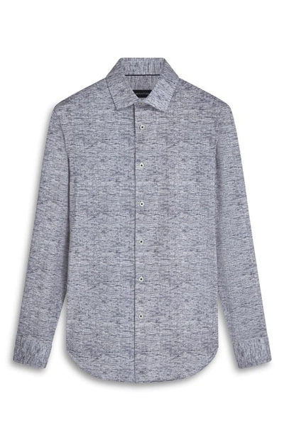 Bugatchi James Ooohcotton® Mélange Print Button-up Shirt In Navy