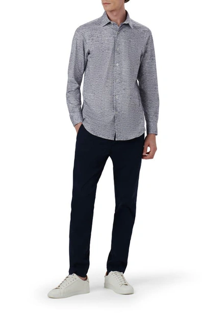 Bugatchi James Ooohcotton® Mélange Print Button-up Shirt In Navy