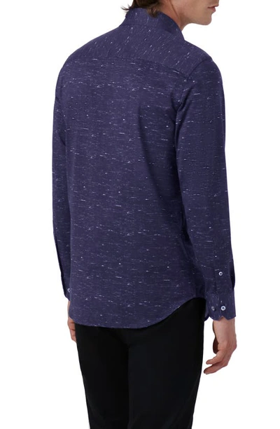 Bugatchi James Ooohcotton® Mélange Print Button-up Shirt In Midnight