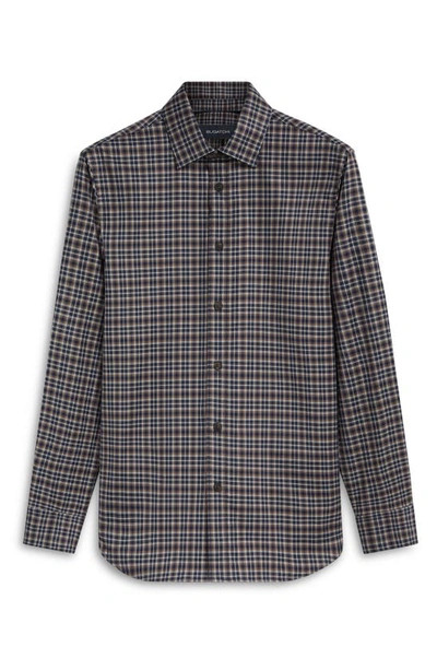 Shop Bugatchi Julian Shaped Fit Plaid Button-up Shirt In Chestnut