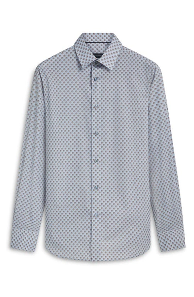 Bugatchi Julian Shaped Fit Abstract Dot Print Button-up Shirt In Air-blue