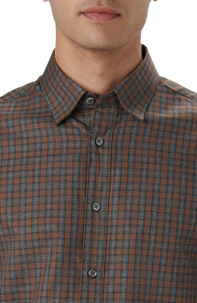 Bugatchi Karl Check Button-up Shirt In Chestnut