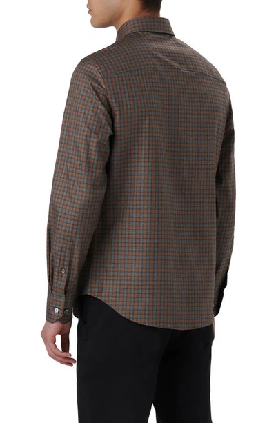 Bugatchi Karl Check Button-up Shirt In Chestnut