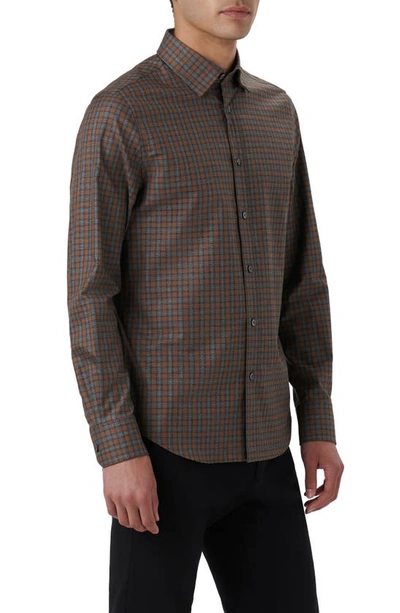 Bugatchi Karl Check Button-up Shirt In Chestnut