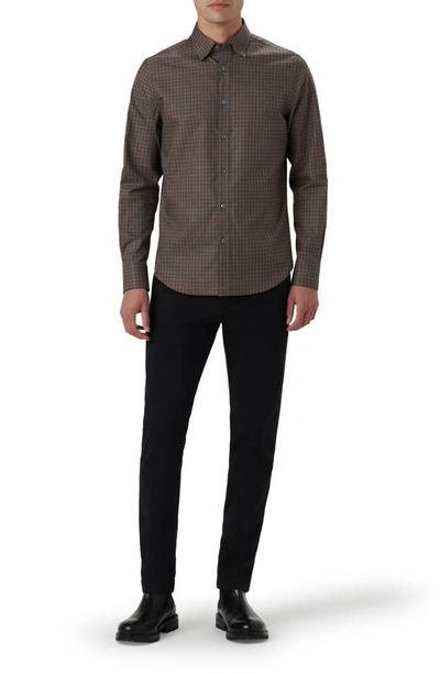 Bugatchi Karl Check Button-up Shirt In Chestnut
