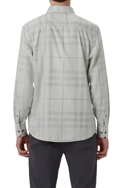 Bugatchi Julian Plaid Shaped Fit Stretch Cotton Button-up Shirt In Cement