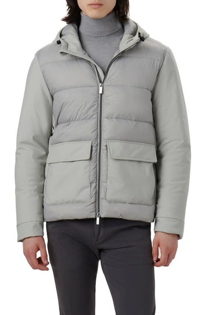 Shop Bugatchi Water Resistant Hooded Puffer Jacket In Cement