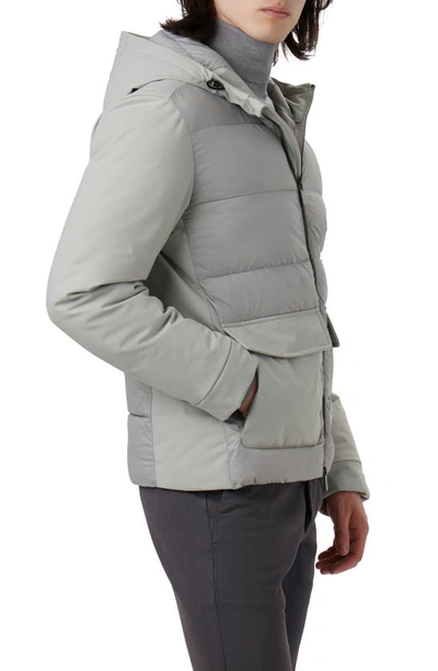 Shop Bugatchi Water Resistant Hooded Puffer Jacket In Cement